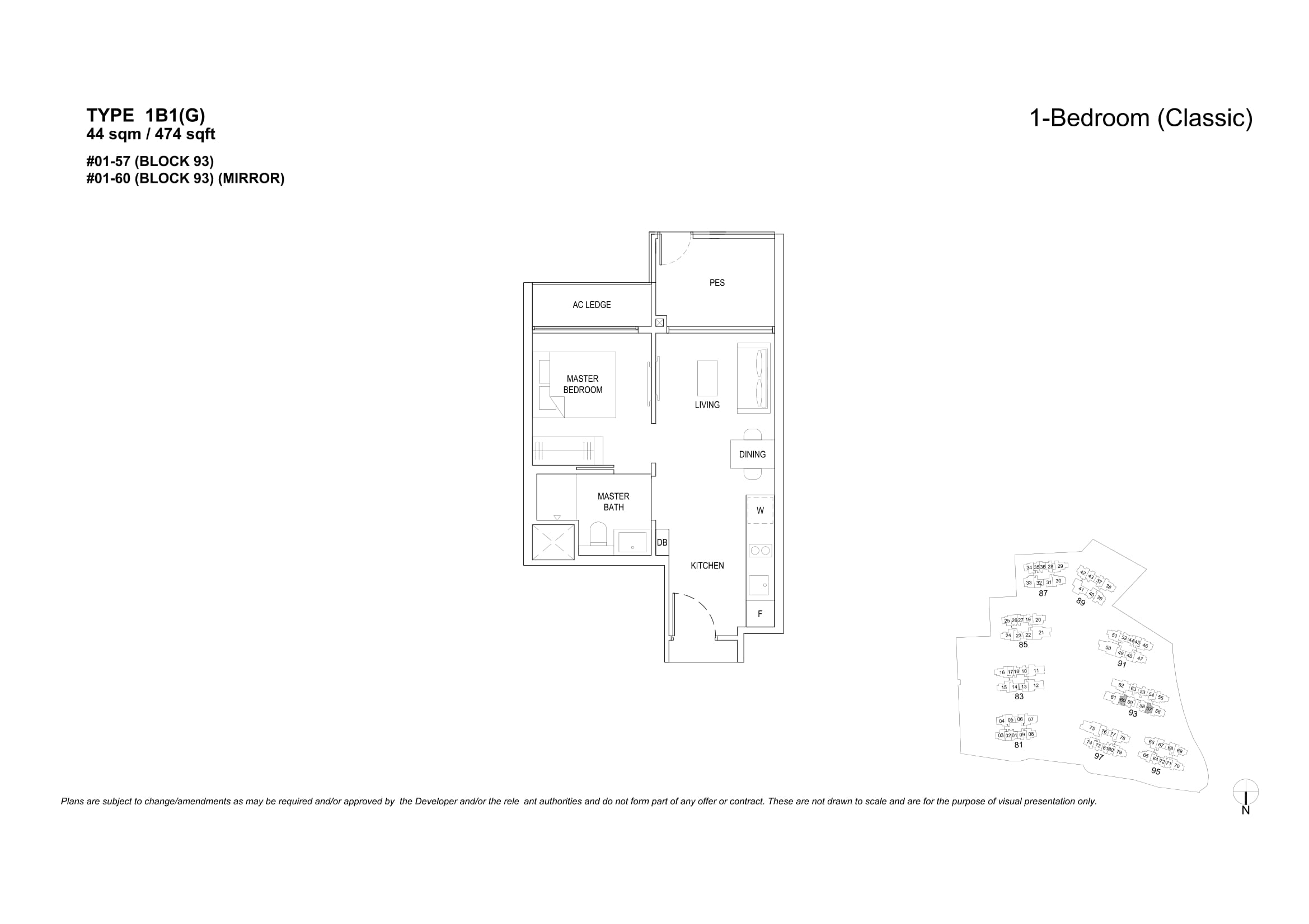 The Florence Residences 1 Bedroom Floor Plan 1