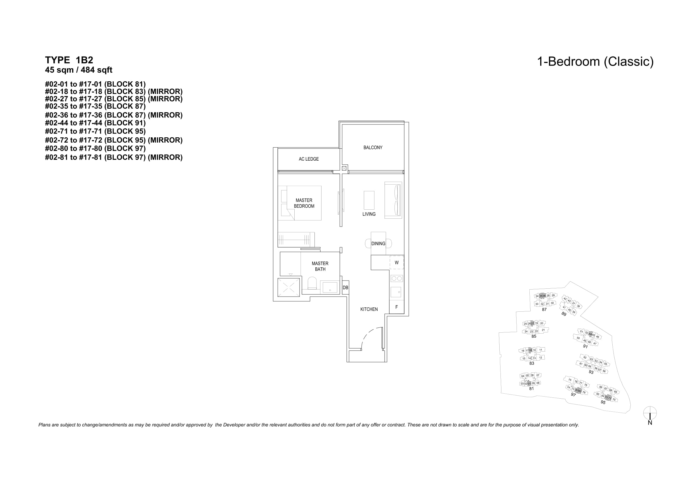 The Florence Residences 1 Bedroom Floor Plan 6
