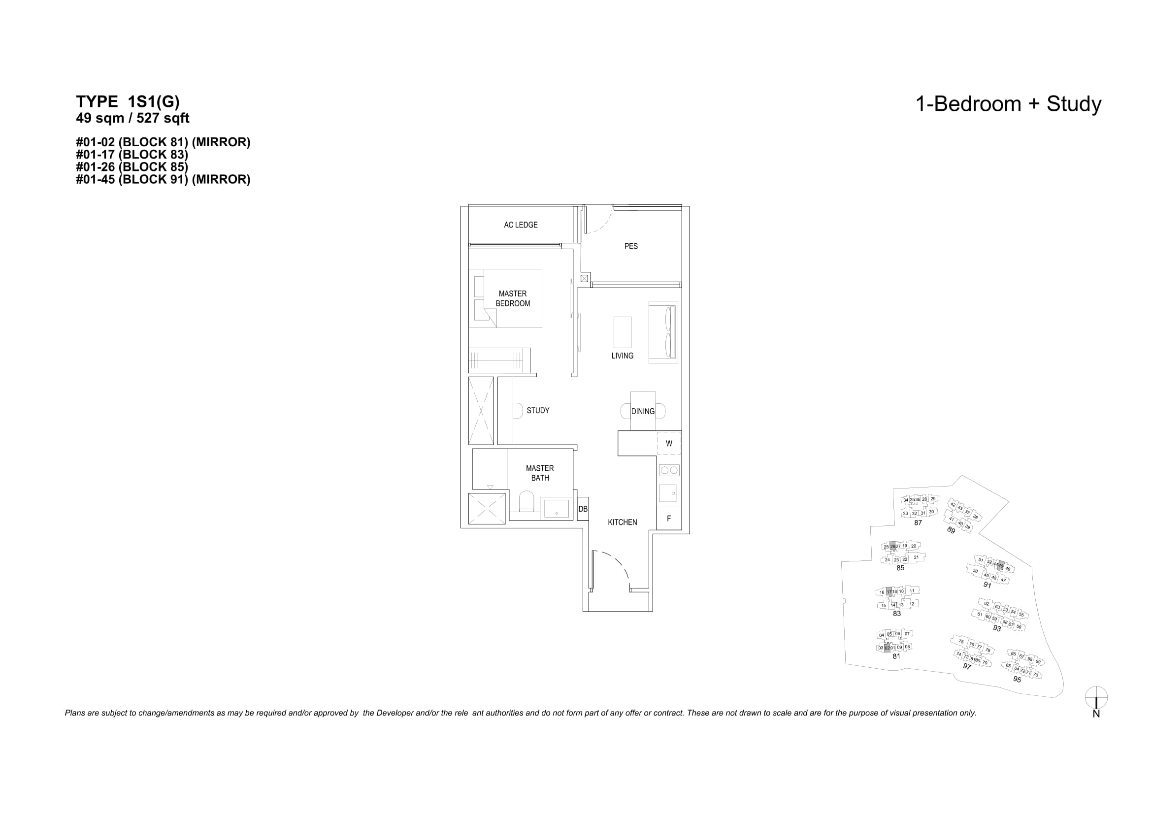 The Florence Residences 1 Bedroom Floor Plan 7