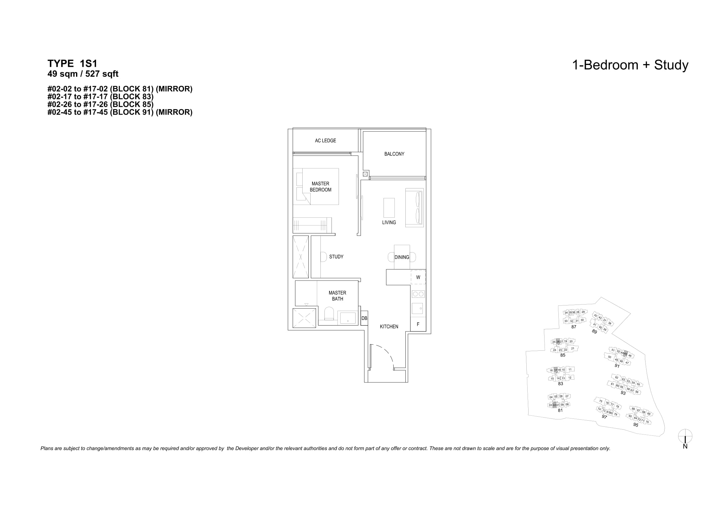 The Florence Residences 1 Bedroom Floor Plan 9